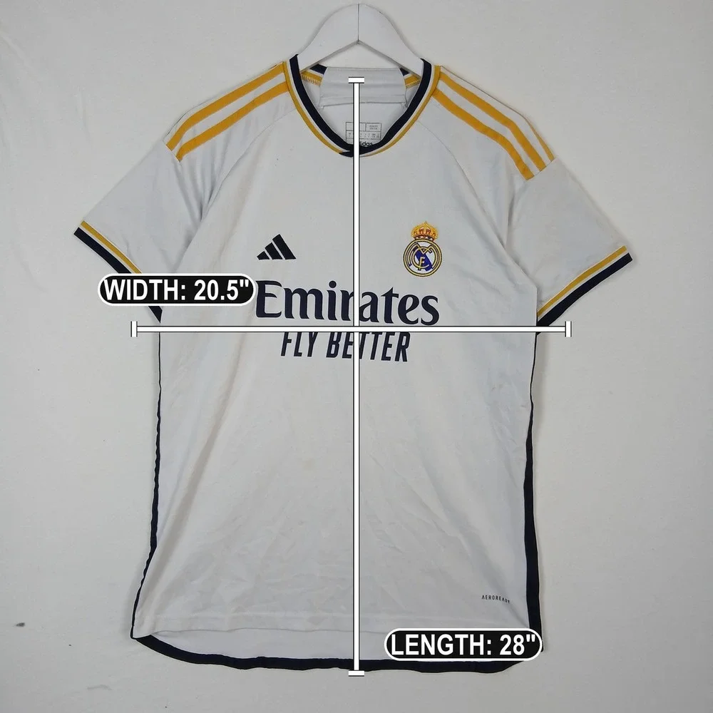 Real Madrid 2023-24 Home Jersey White Kroos 8 Mens Large Slim Fit
